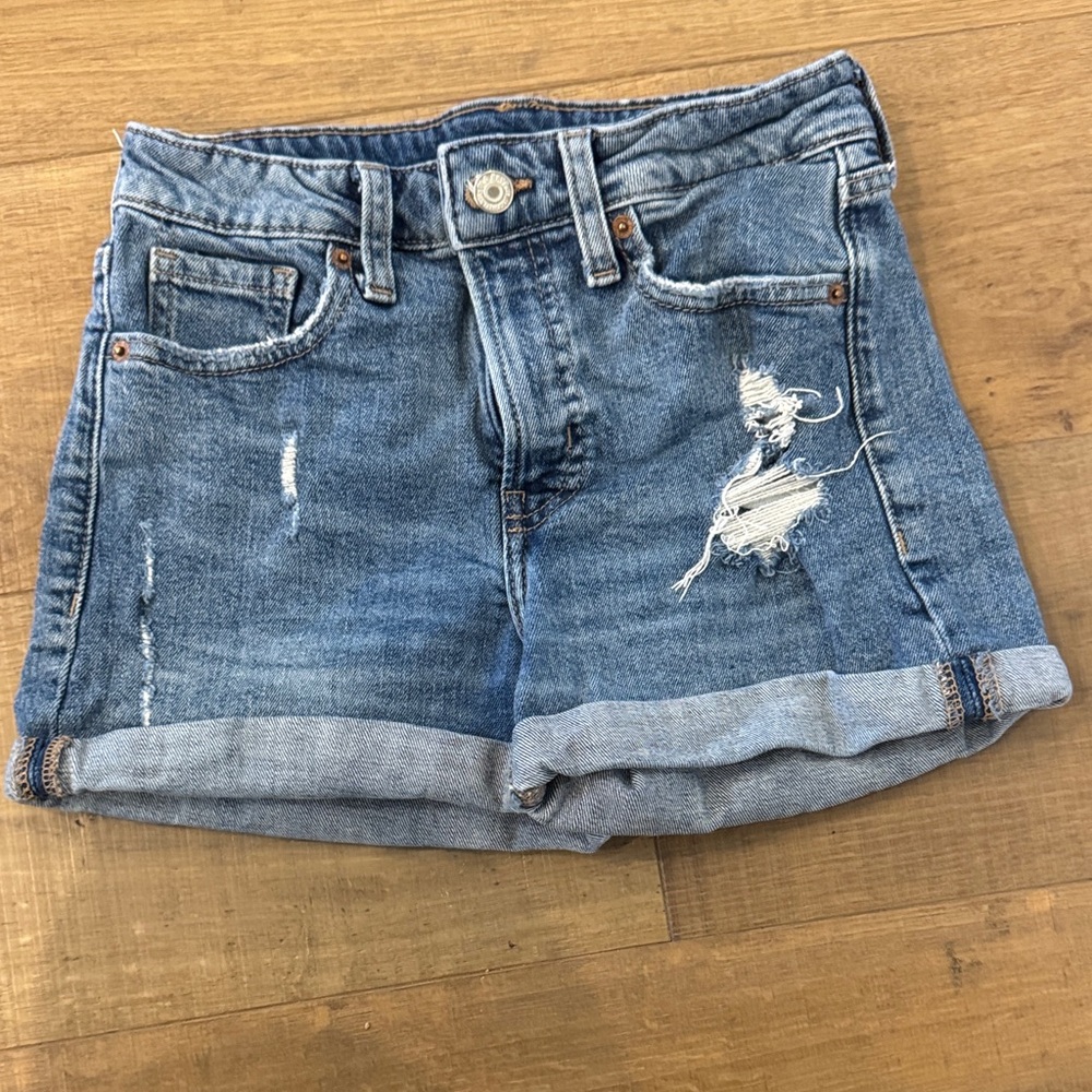 Old Navy Blue Distressed Jean Shorts